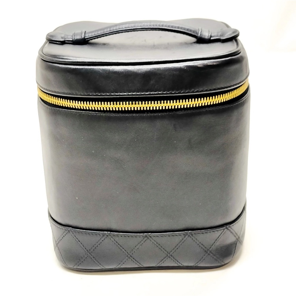 Chanel Vanity Bag Black Lamb Skin
